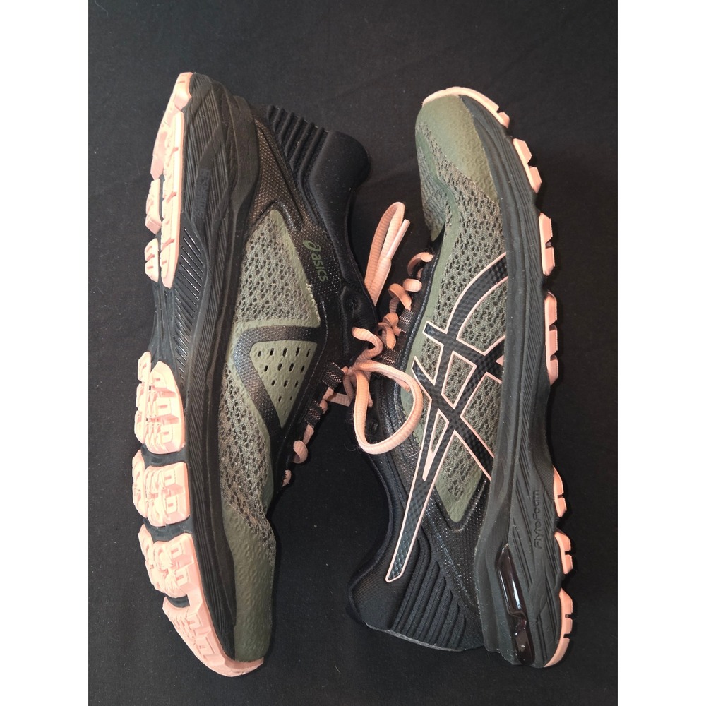 ASICS Gel GT 2000 9 Womens Running Shoes Olive Green Pink‎ Sz 9